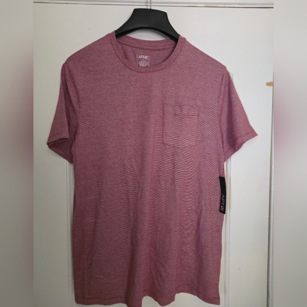 Men's Apt 9 Pocket Shirt New L Short Sleeve Red Yarn